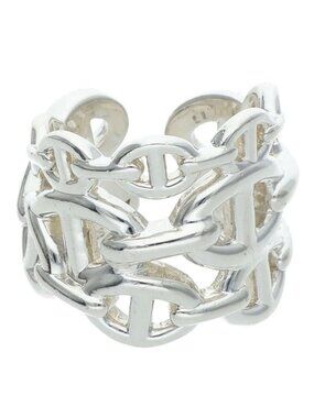 Hermes Chaine D'ancre Enchainee GM Silver Ring